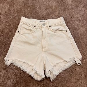 High Rise Distressed Shorts